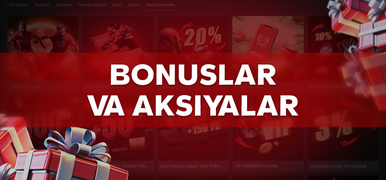 mavjud kazino bonuslari